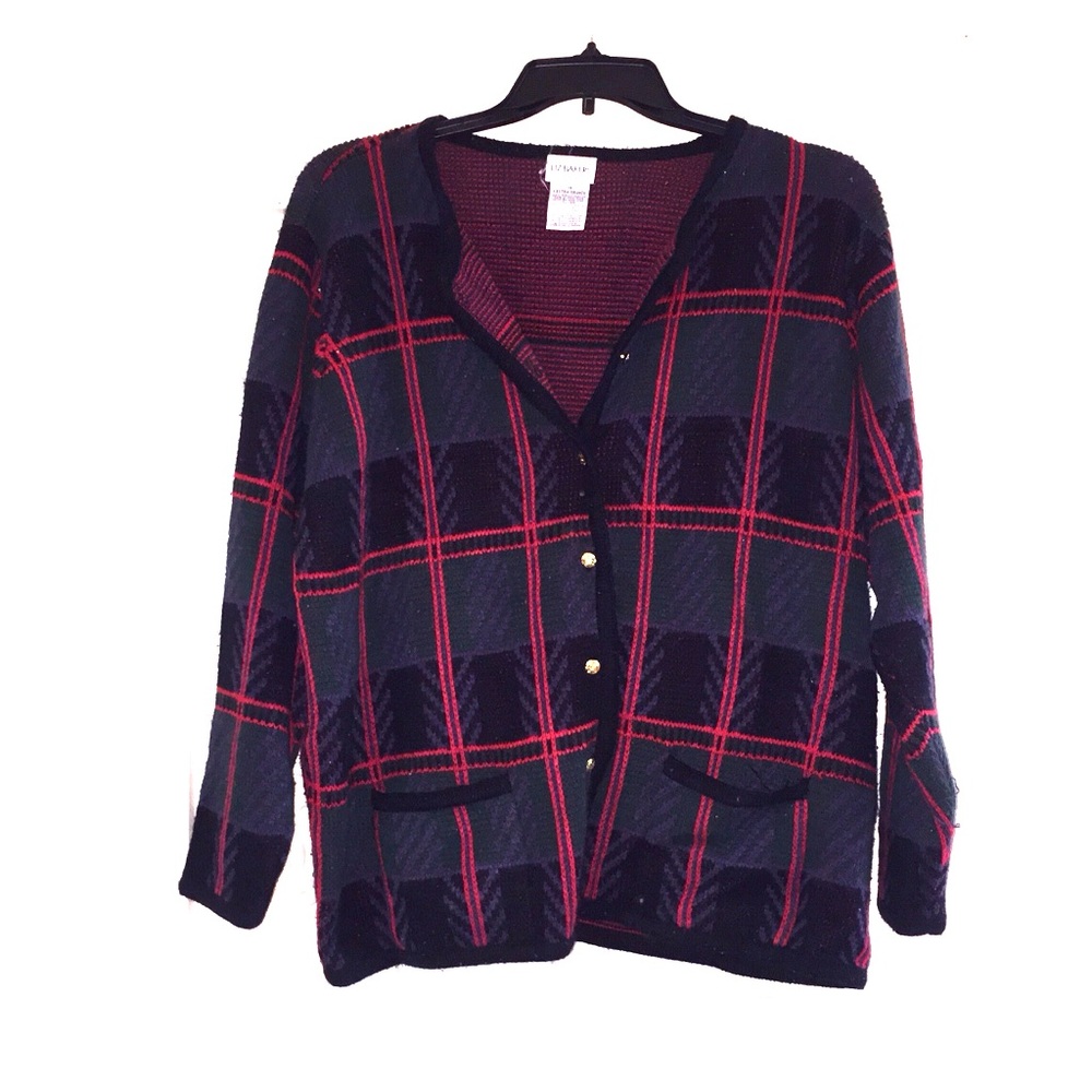Vintage♥️Plaided Vintage Warm Button Down Sweater